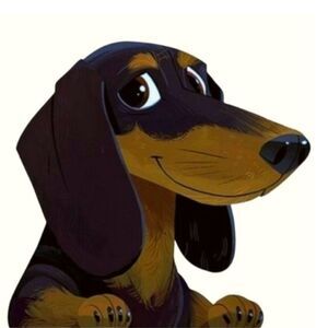 Dachshund Black & Tan Cartoon Face Window Decal